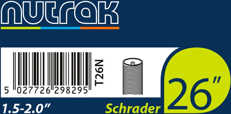NUTRAK 26″ Schrader Valve Inner Tube – Compatible with 1.5–2.0″ Tires