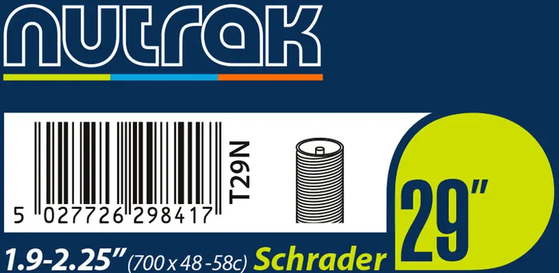 Nutrak 29 x 1.9–2.25 Inch Schrader Inner Tube – Mountain & Hybrid Use