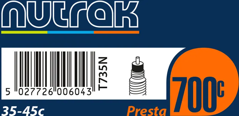 Nutrak 700 x 35–45C Presta Inner Tube – Road & Gravel Compatibility