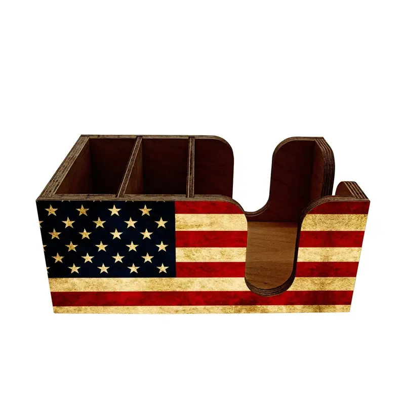 Patriotic American Flag Bar Napkin Caddy