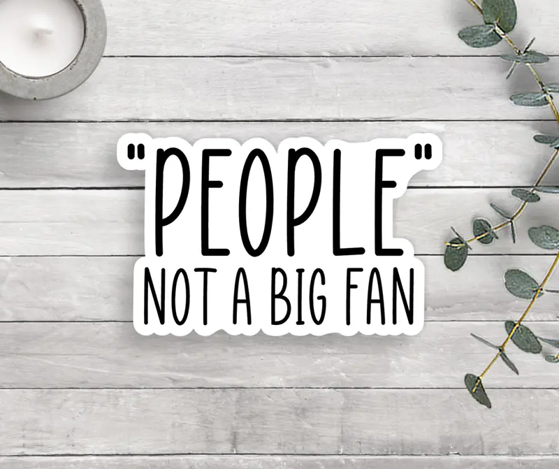 ‘People Not A Big Fan’ Vinyl Sticker by Expression Design Co
