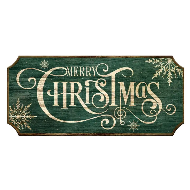 Personalized Merry Christmas Sign – Wooden Plaque with Color Customization