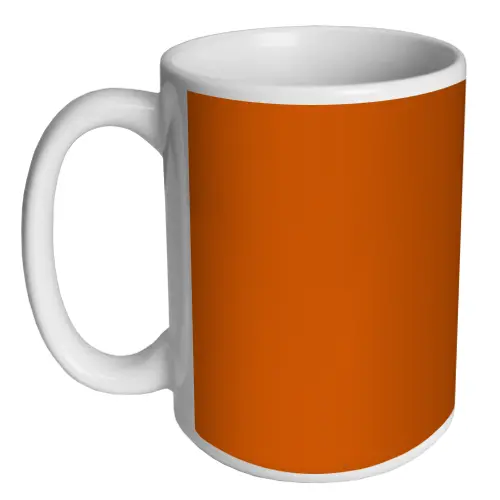 Personalized Orange Ceramic Coffee Mug – 15 oz