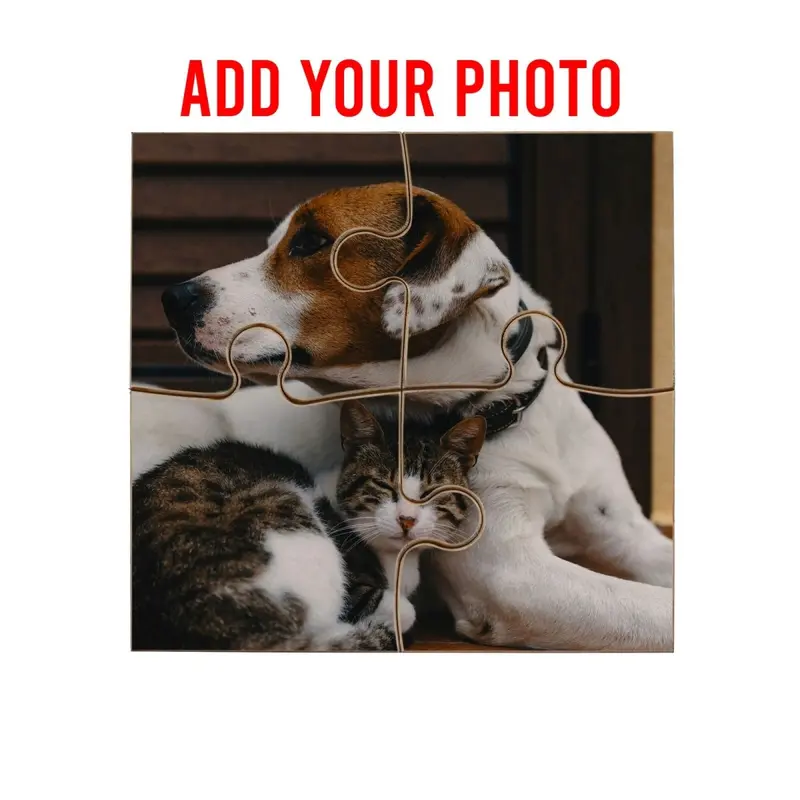 Personalized Photo Wooden Puzzle Coasters – Set of 4