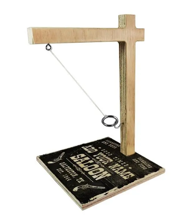 Personalized Ring Toss Game Set – Saloon-Inspired Tabletop Fun