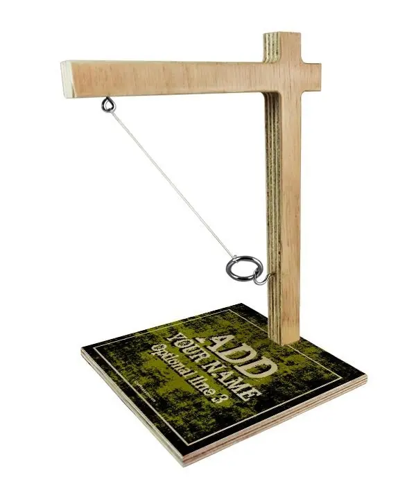 Personalized Tabletop Ring Toss – Grunge Gold Vintage Look