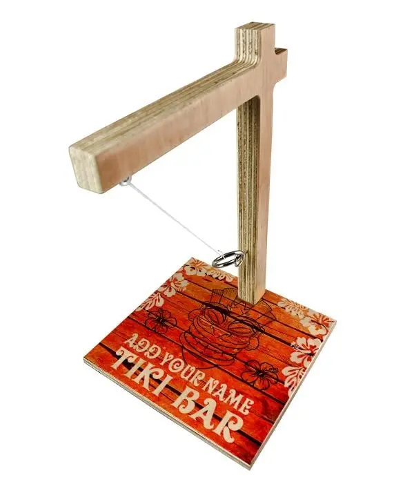 Personalized Tabletop Ring Toss – Tiki Bar Style Game Set