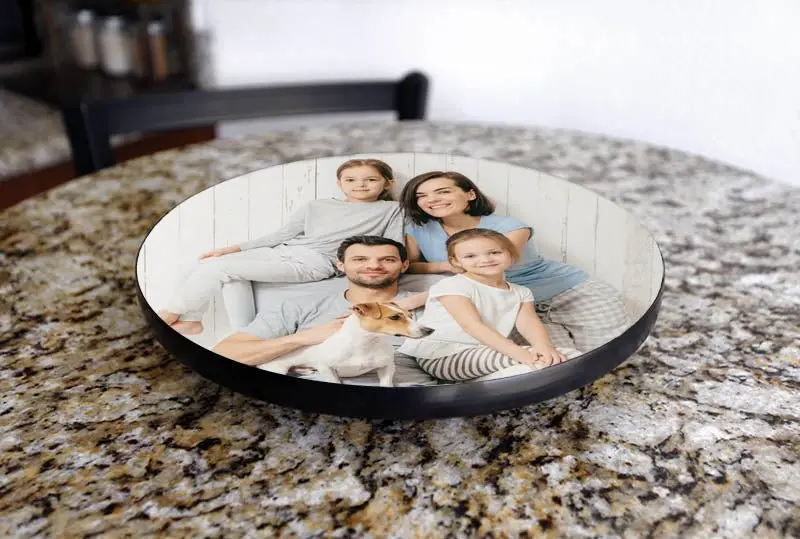 Personalized Wood Lazy Susan – Photo Upload Option – Handcrafted in USA – Multiple Sizes