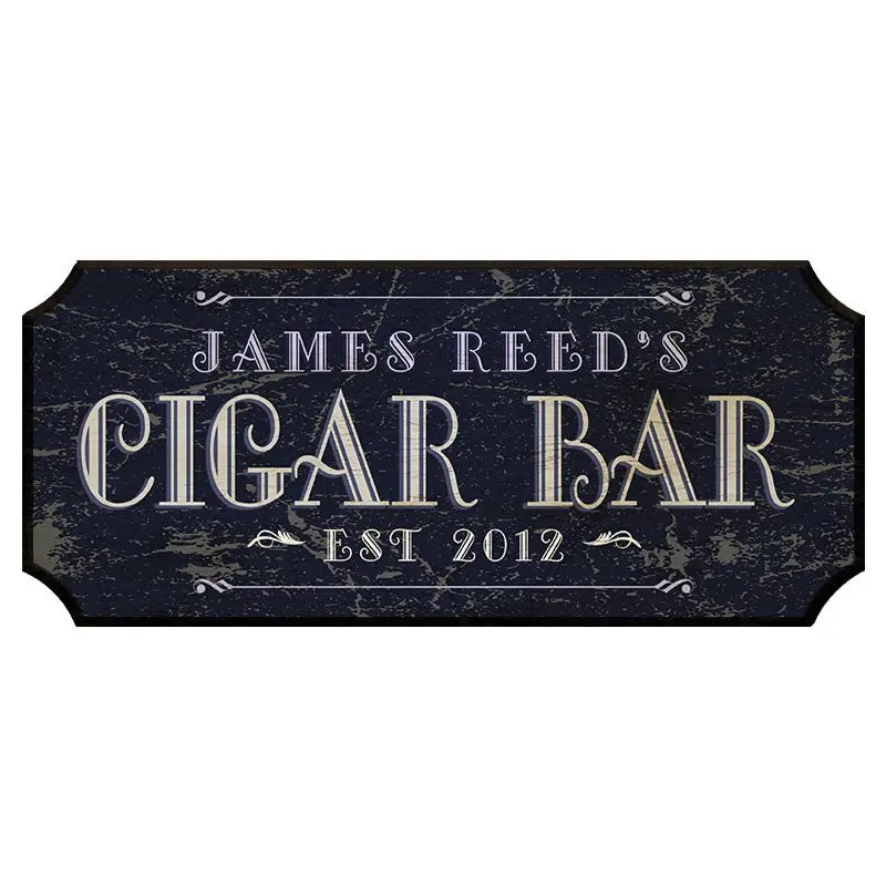 Personalized Wooden Cigar Bar Plaque – Custom Color Finish