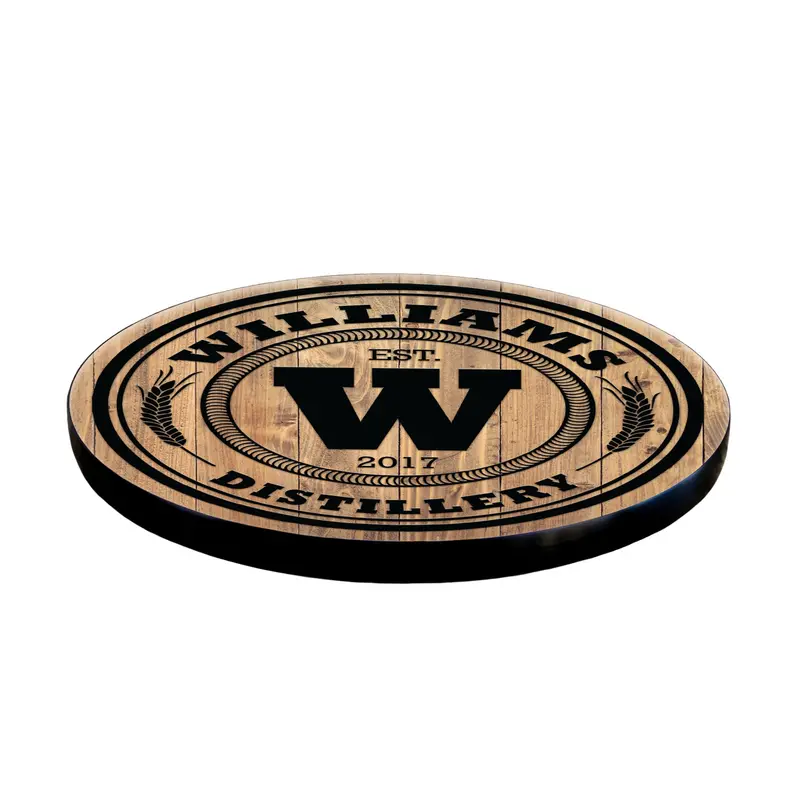 Personalized Wooden Lazy Susan for Distilleries – Handcrafted in the USA
