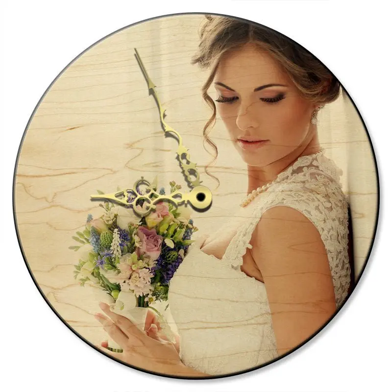 Personalized Wooden Wall Clock – Upload Your Photo, Multiple Frame & Size Options