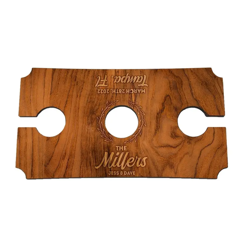 Personalized Wooden Wine Glass Holder – Engraved with Family Name