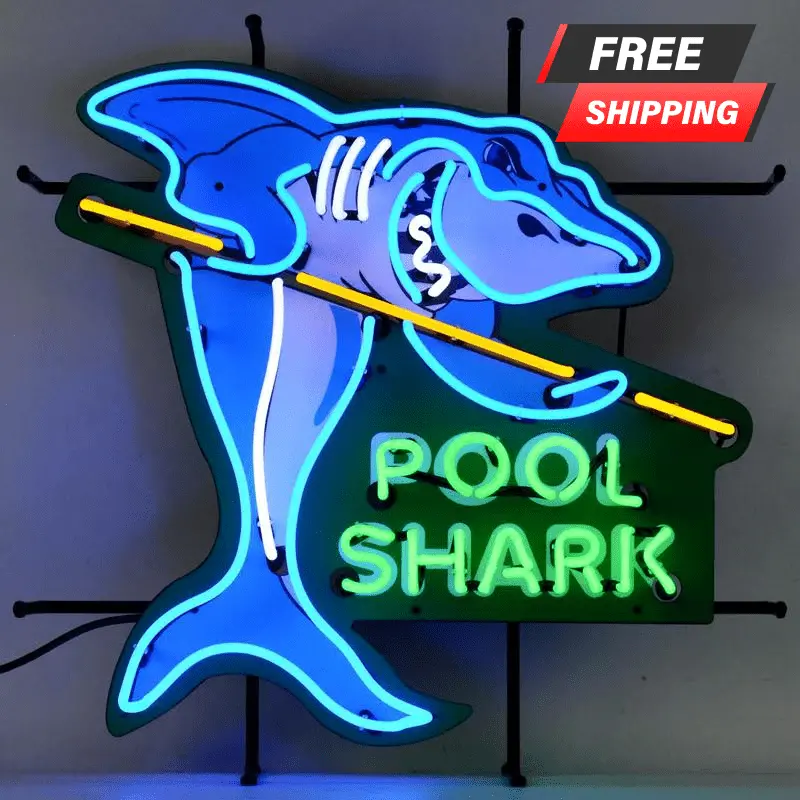 Pool Shark–Themed LED Neon Wall Sign