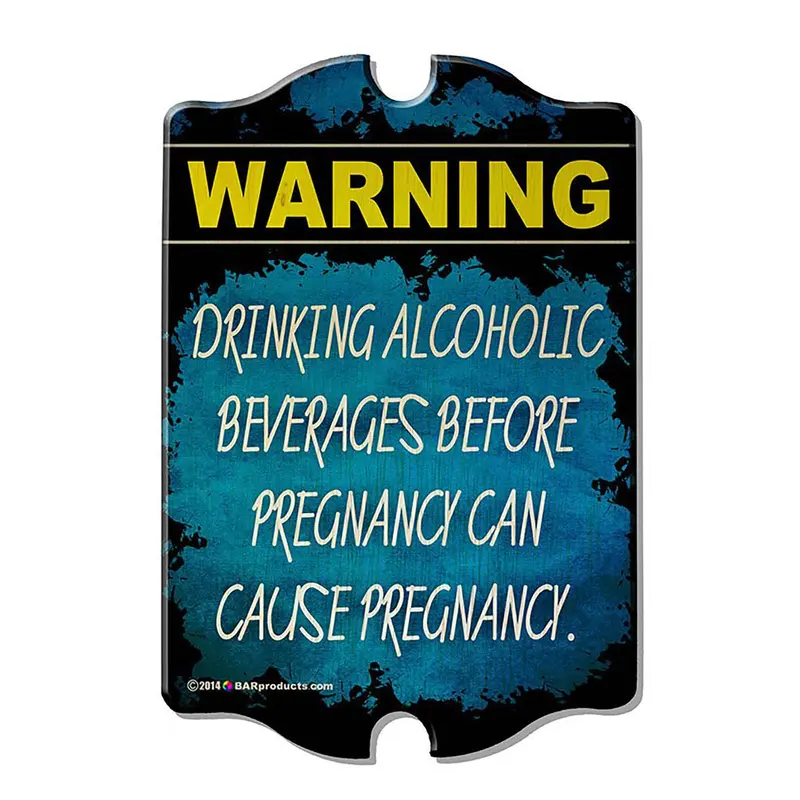 Pregnancy Warning Wooden Bar Sign – Kolorcoat™ Tavern Design