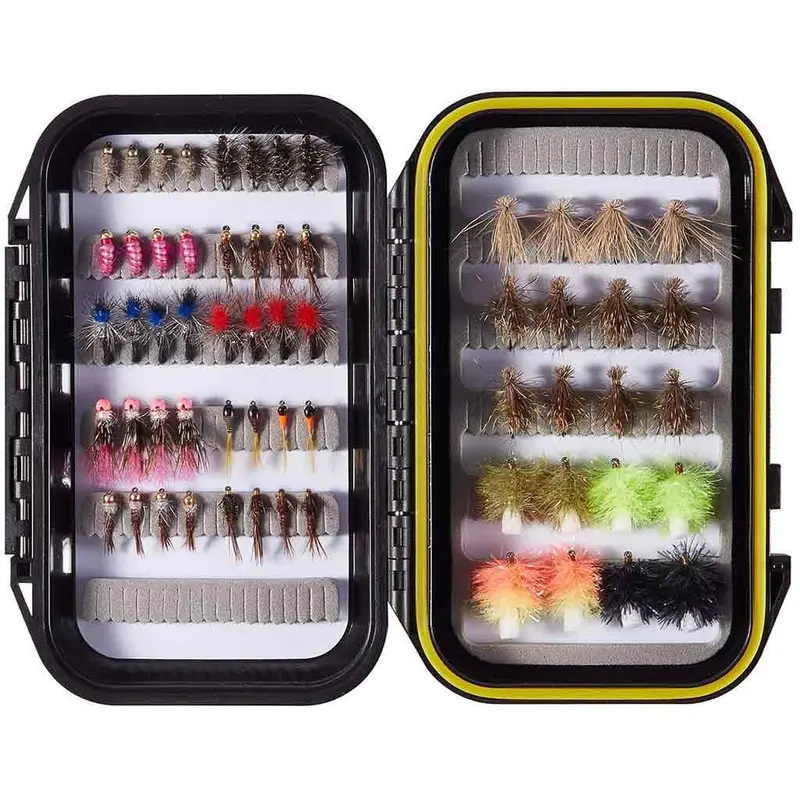 Premium Fly Fishing Assortment – 32/60/62-Piece Trout & Grayling Flies (Barbed & Barbless Options)