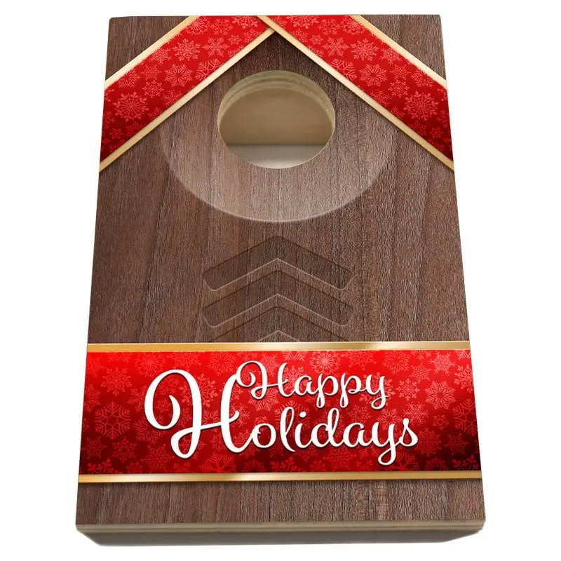 Quarter Master Tabletop Cornhole Board Celebrating ‘Happy Holidays’ Motif