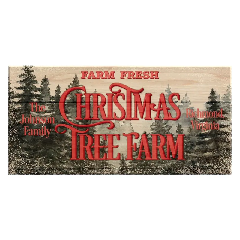 Retro Wooden Bar Sign – ‘Christmas Tree Farm’ Personalization Option (11.75″ x 23.75″)