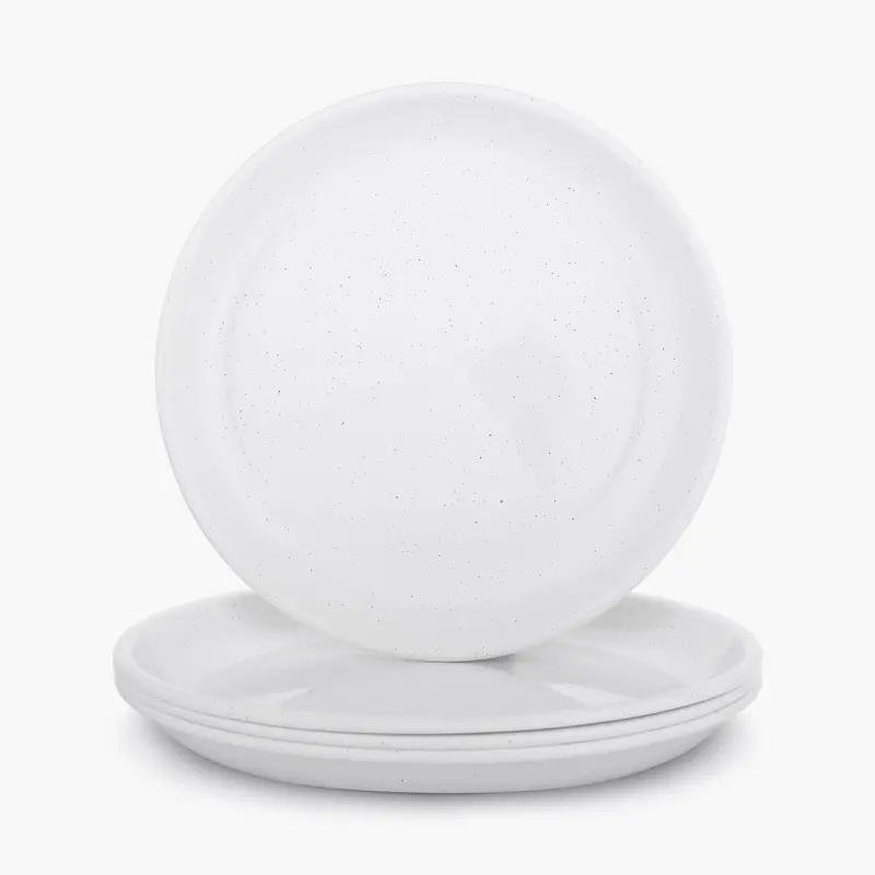 Rolled Edge Enamelware Dinner Plate Set