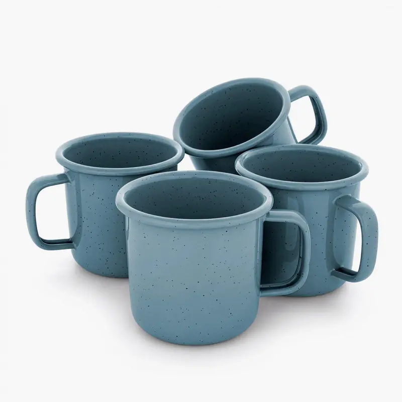 Rolled Edge Enamelware Durable Mug Bundle (Set 3)