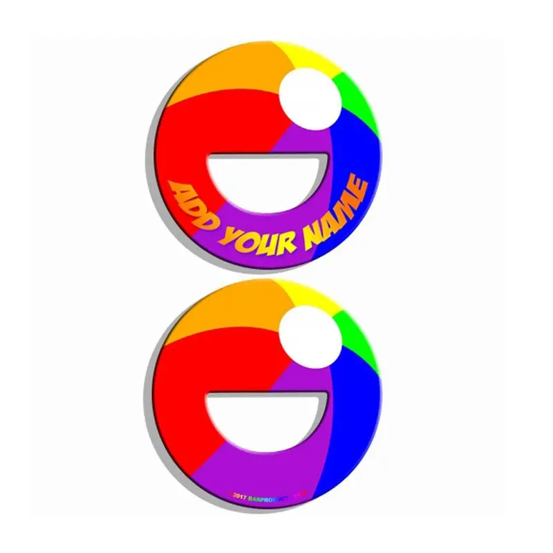 Round Personalized Bottle Opener – Beach Ball Design