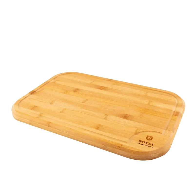 Rounded Bamboo Cutting Board – 18″ x 12″ Food-Safe Surface