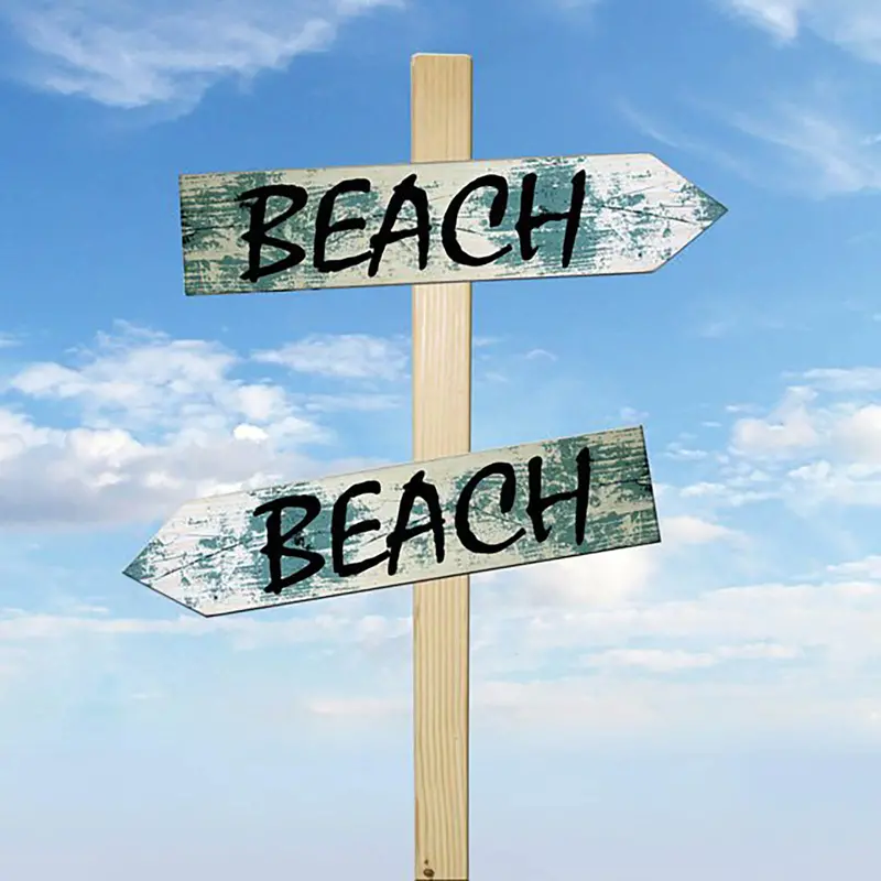 Rustic Beach Wood Arrow Directional Sign