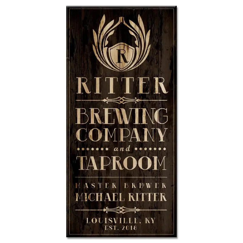 Rustic Custom Wooden Bar Sign for Breweries – 12″ x 24″