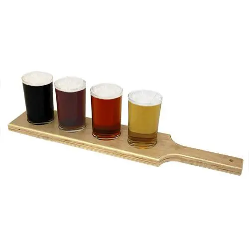 Rustic Natural Wood Beer Tasting Paddle – Handcrafted Sampler