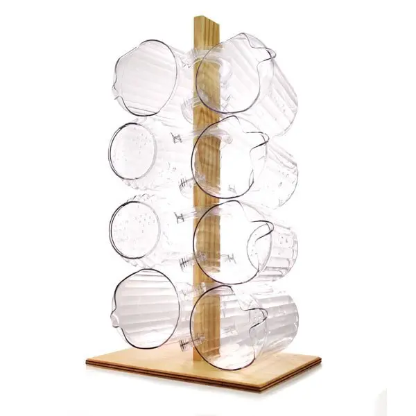 Rustic Wood Pitcher Rack – Wall-Mount or Countertop Display
