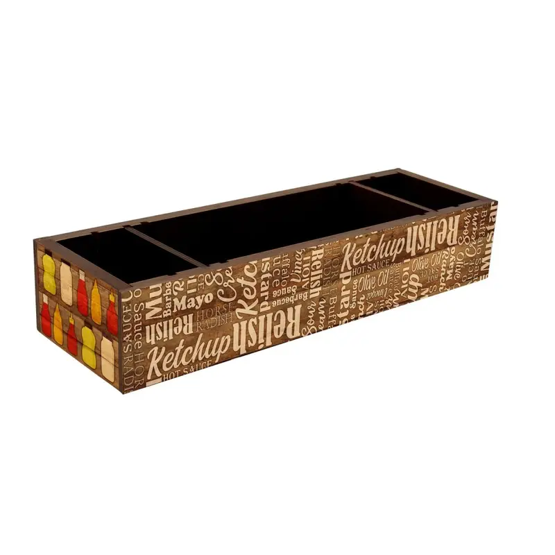 Rustic Wooden Condiment Organizer – Minimalist Design