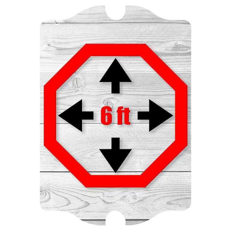 Rustic Wooden Tavern Sign: Keep 6 Feet Apart