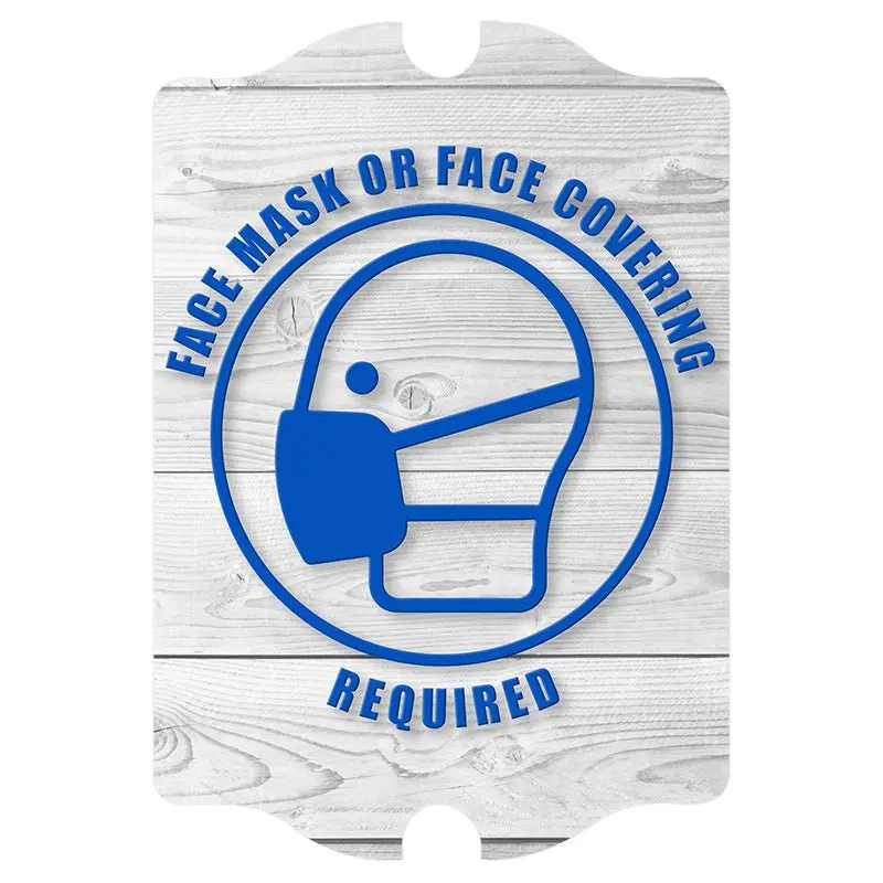 Rustic Wooden Tavern Sign: Wear a Face Mask