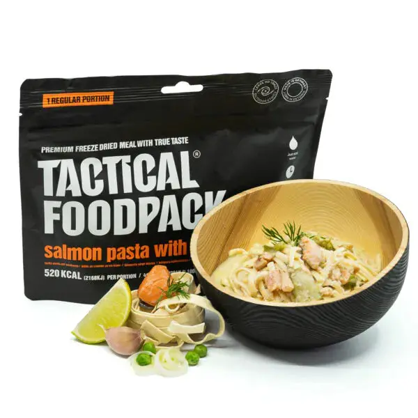 Salmon Pasta in White Wine Sauce – Gourmet Freeze-Dried Meal