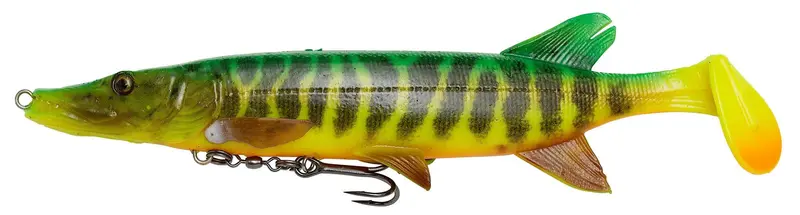 Savage Gear 4D Pike Shad Soft Bait – 20cm, 65g, Firetiger Camo