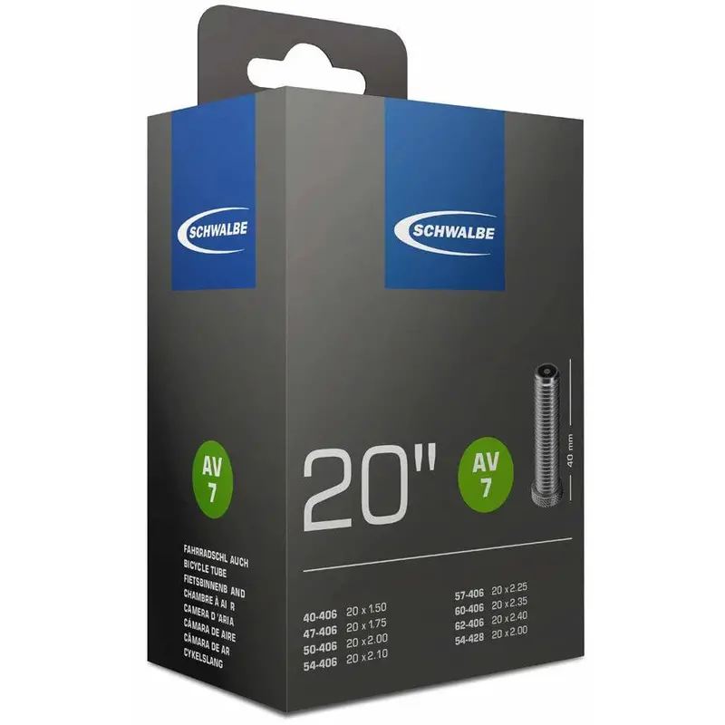 Schwalbe AV7 Inner Tube – 20″ × 1.5–2.5″, Standard Valve