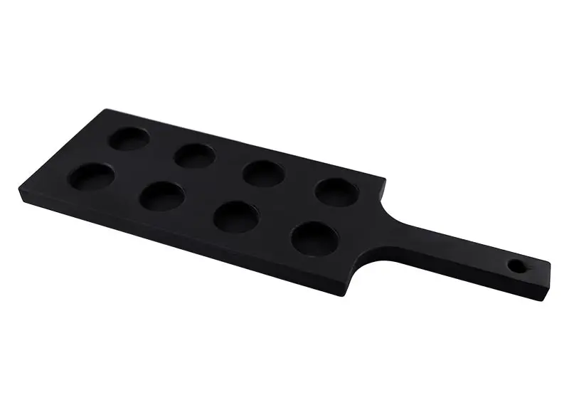 SHOTZ 8-Hole Chalkboard Tasting Flight Paddle – 17.5 in Wood Grain
