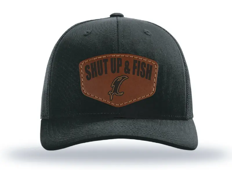 Shut Up & Fish Vic Embroidered Patch – Black Background