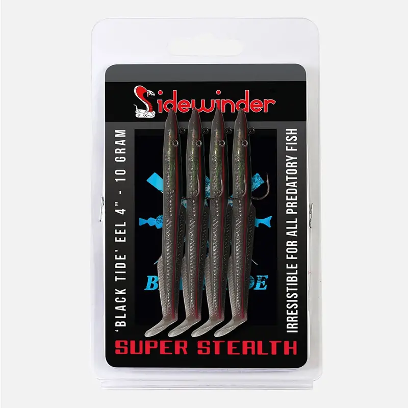 Sidewinder Skerries Black Tide Eels – 4-Inch Dark-Tinted Lure