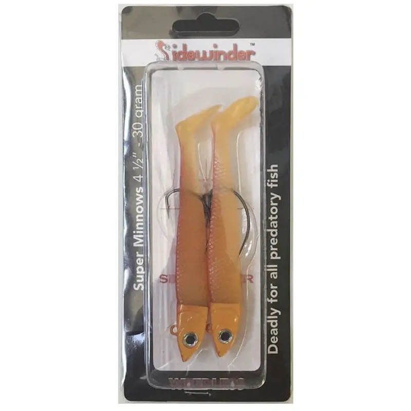Sidewinder Super Weedless Minnow – Rhubarb & Custard Colorway