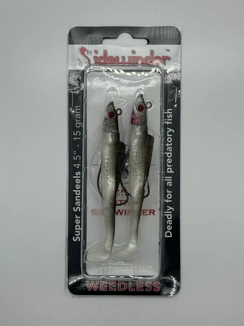 Sidewinder Super Weedless Sandeel – Green Back & Silver, 4.5″ (15g)