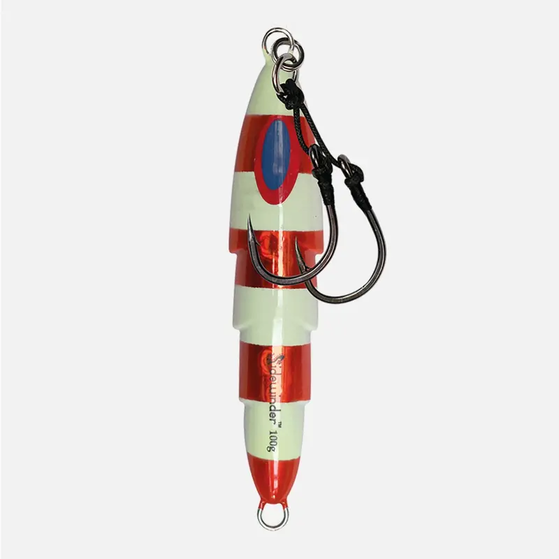 Sidewinder Thor Slow-Pitch Jig – Red and Zebra Pattern