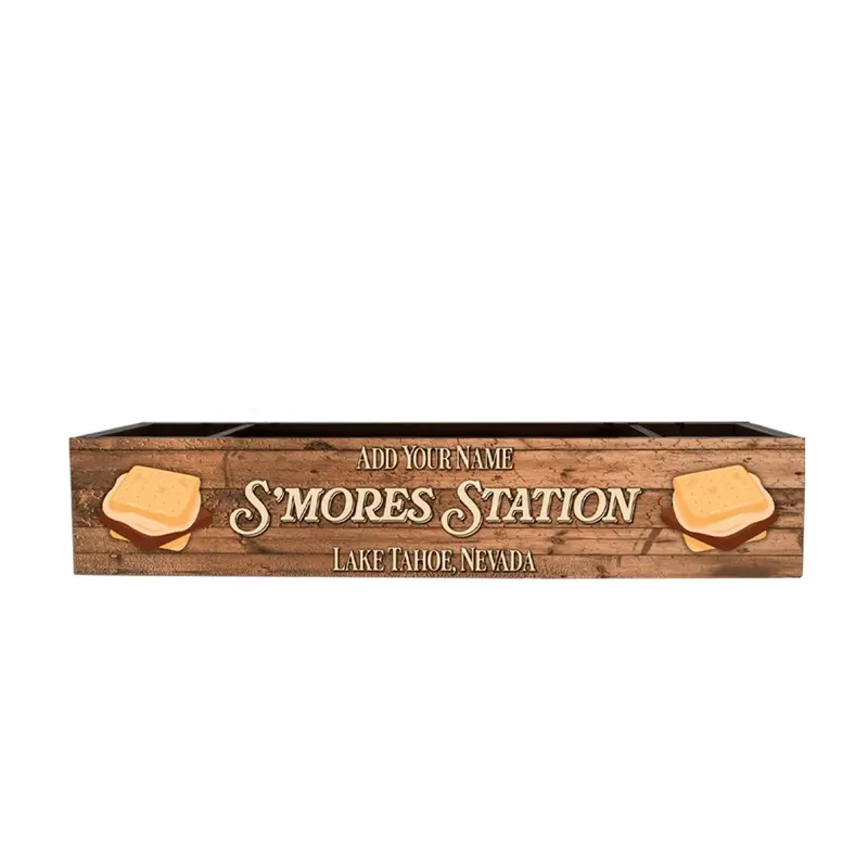 S’mores Bar Organizer – Personalized Wooden Condiment & Topping Station