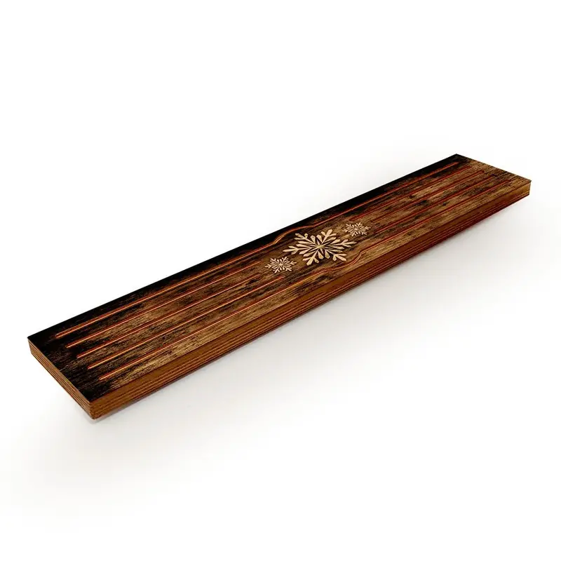 Snowflake-Embossed Wooden Drip Tray