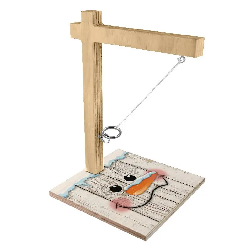 Snowman-Illustrated Ring Toss Game for Cheerful Seasonal Entertainment
