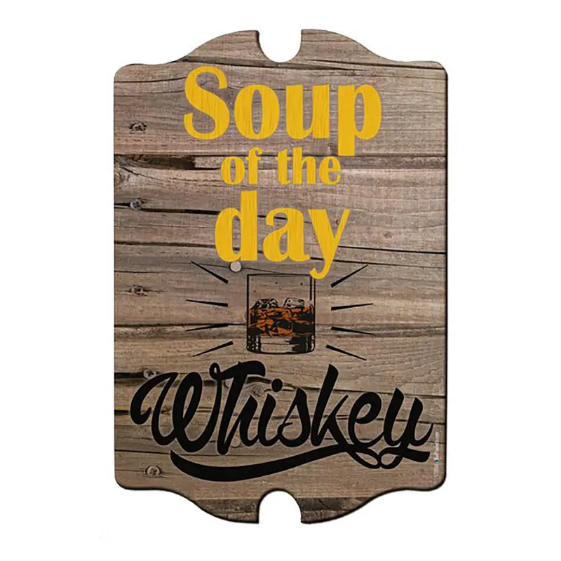 ‘Soup of the Day’ Rustic Bar Sign – Wooden Tavern-Style Menu Board