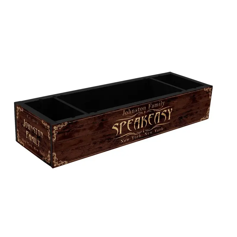 Speakeasy-Style Condiment Caddy – Bespoke Wooden Bar Serving Tray