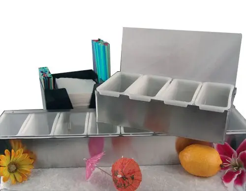 Stainless Steel Multi-Compartment Condiment or Fruit Tray – Adjustable Sizes
