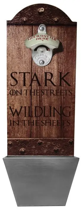 Stark on the Streets Wooden Bottle Opener with Integrated Cap Catcher