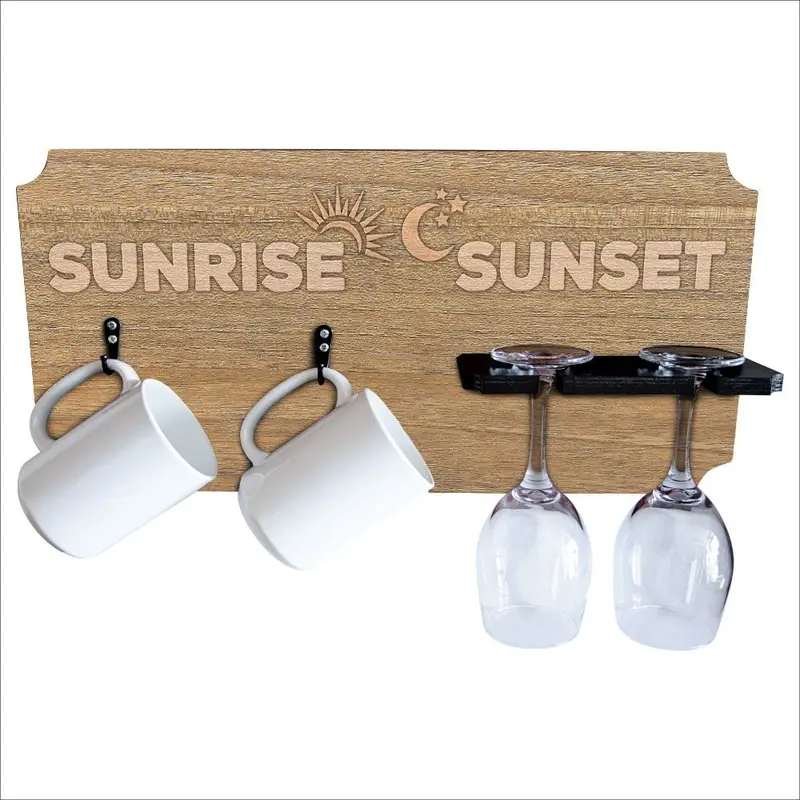“Sunrise, Sunset” Dual Holder – Coffee Mug and Wine Glass Organizer
