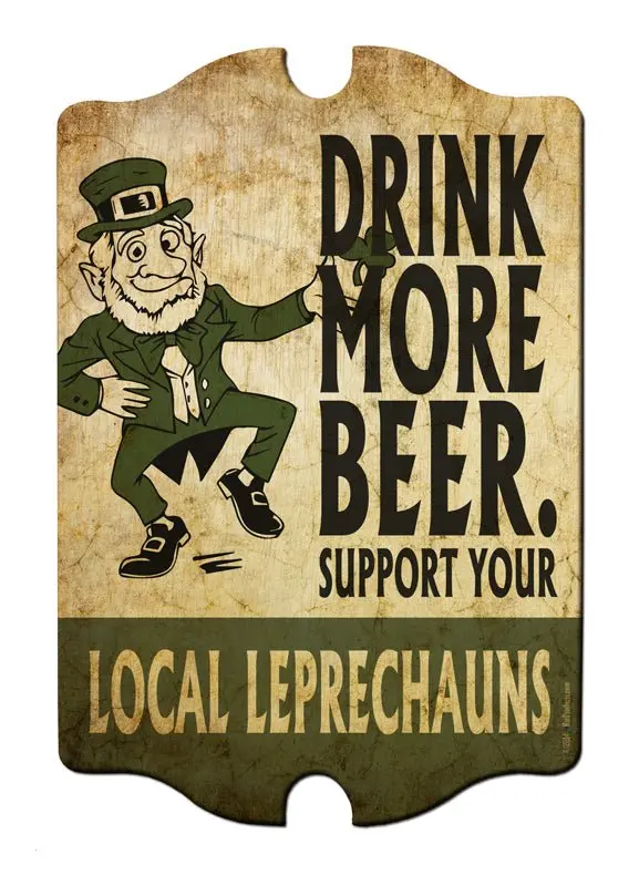 Support Your Local Leprechauns Tavern-Style Wood Bar Sign – Kolorcoat™